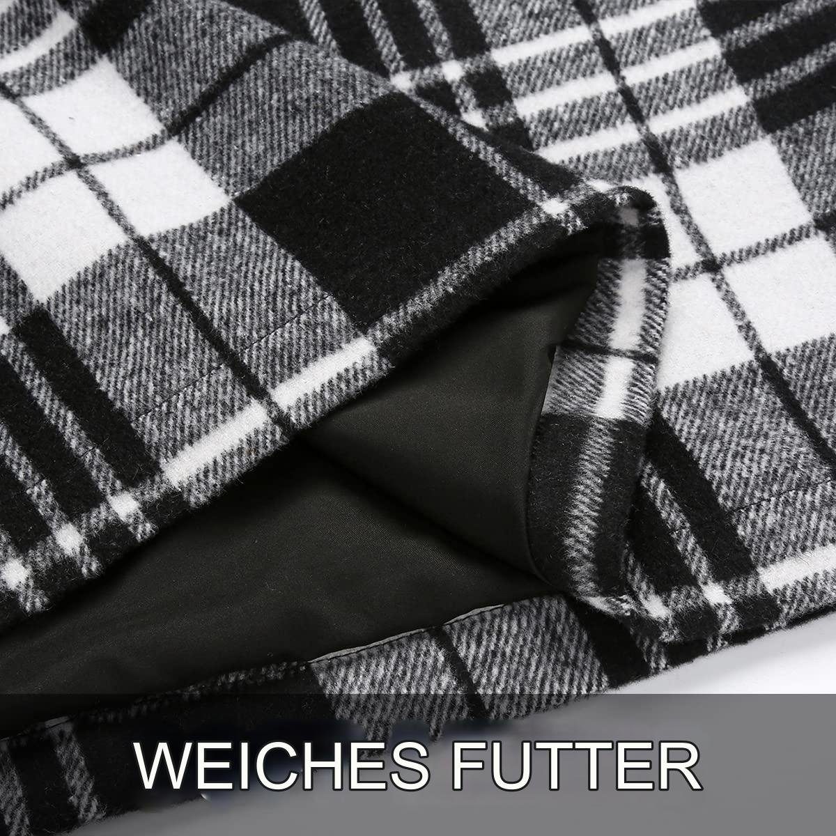 B.X Karorock Karierter Rock für Damen mit hoher Taille, figurbetonter Bleistift Minirock Damen Herbst Winter Karorock Lang