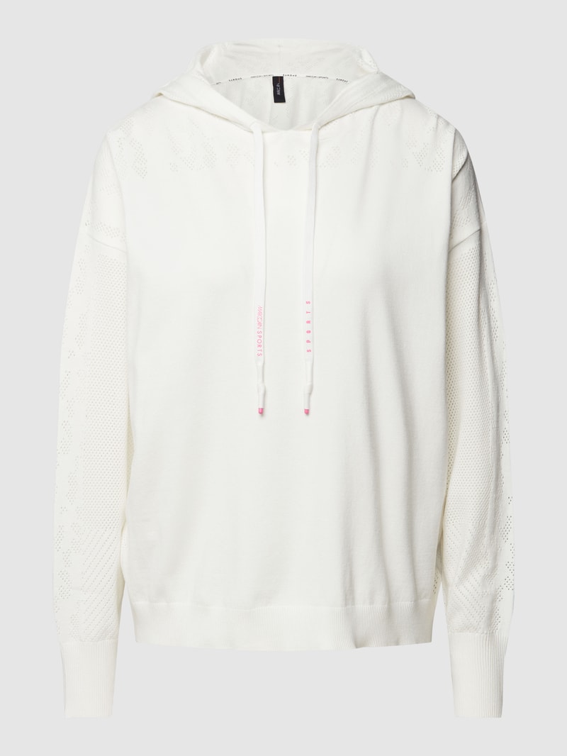 Hoodie mit Lochstickerei in weiß