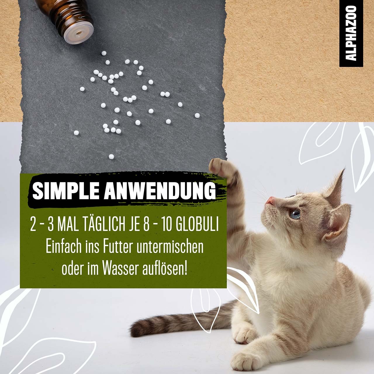 ALPHAZOO Ergänzungsfutter & Aufzucht ALPHAZOO Magenruhe Bachblüten, Globuli für Hunde und Katzen