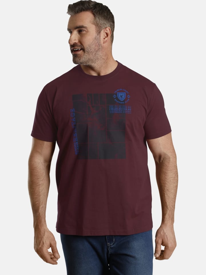 Charles Colby T-Shirt EARL ALBAN in dunkelrot günstig kaufen