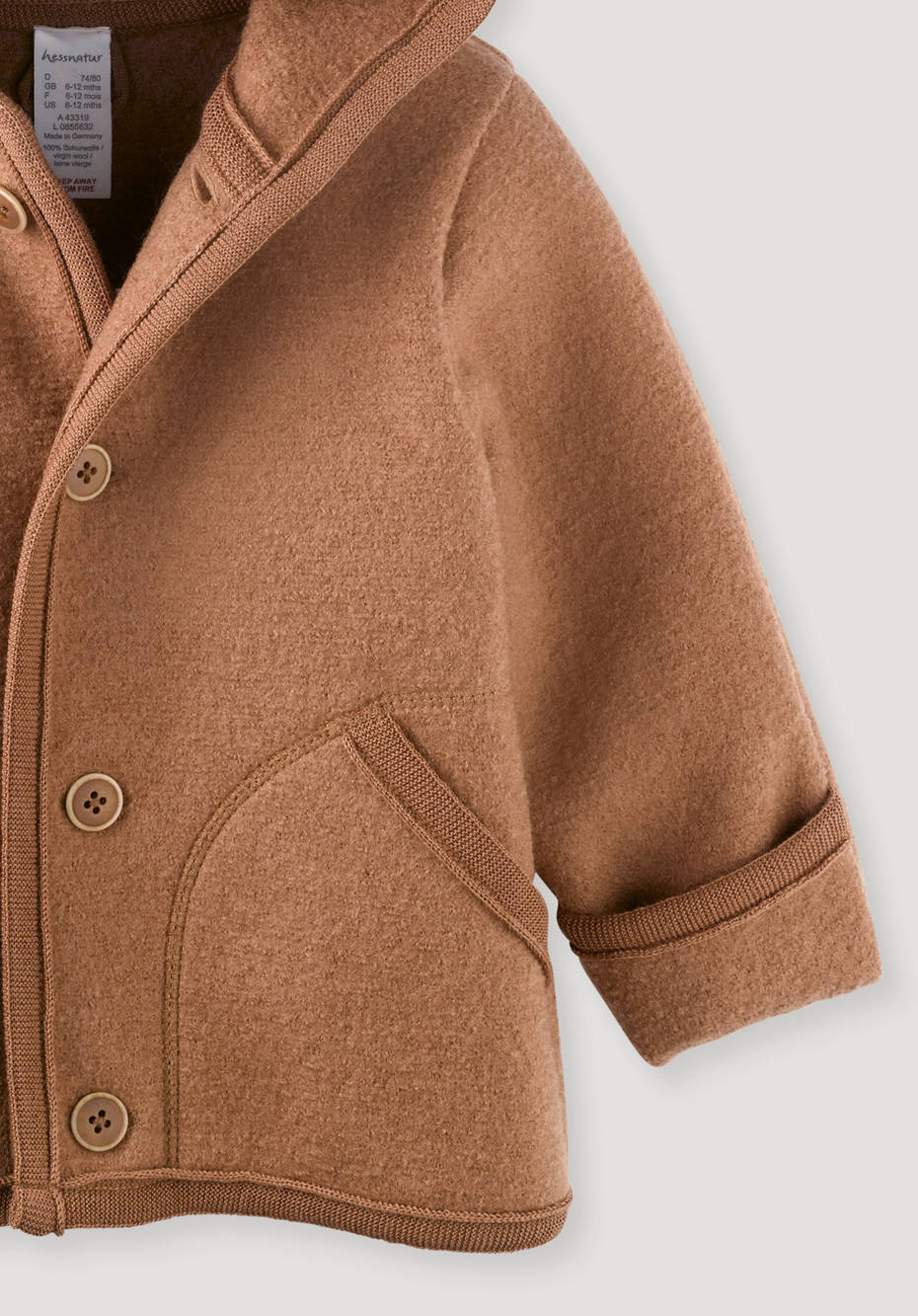 Walkjacke aus reiner Bio-Merinowolle