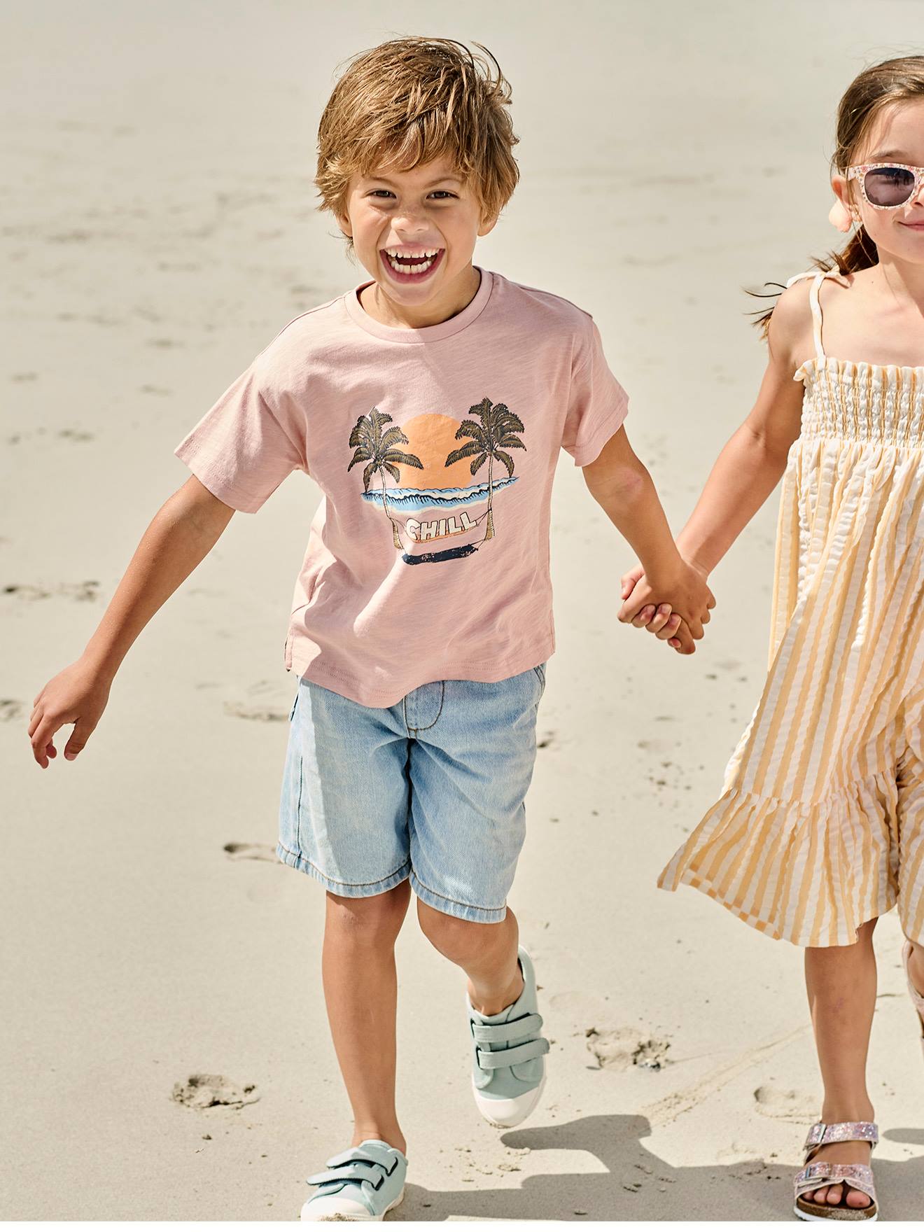 Vertbaudet Jungen T-Shirt mit Message-Print Oeko-Tex - altrosa