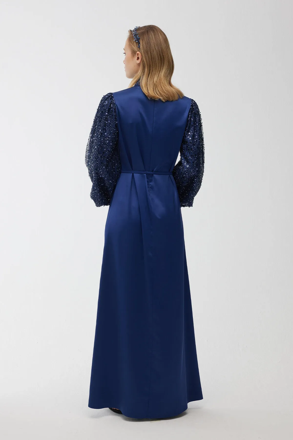 Manuka  Mit Stein besticktes Abendkleid Mitternachtsblau