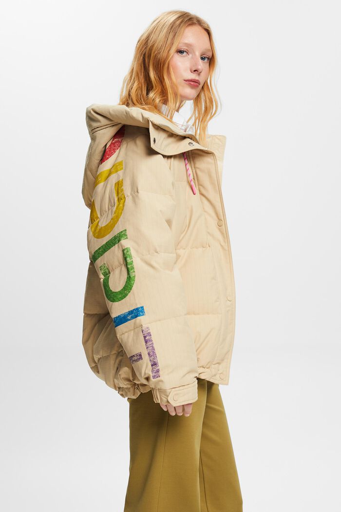 Logo-Steppjacke mit Daunen