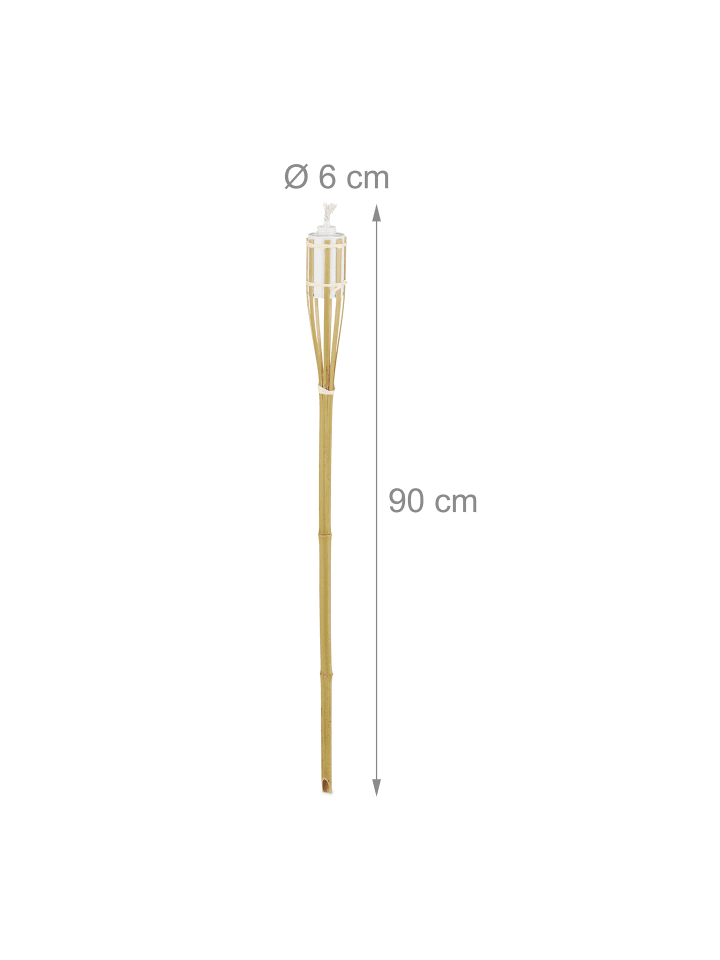 relaxdays 10 x Gartenfackel in Natur günstig kaufen onesize