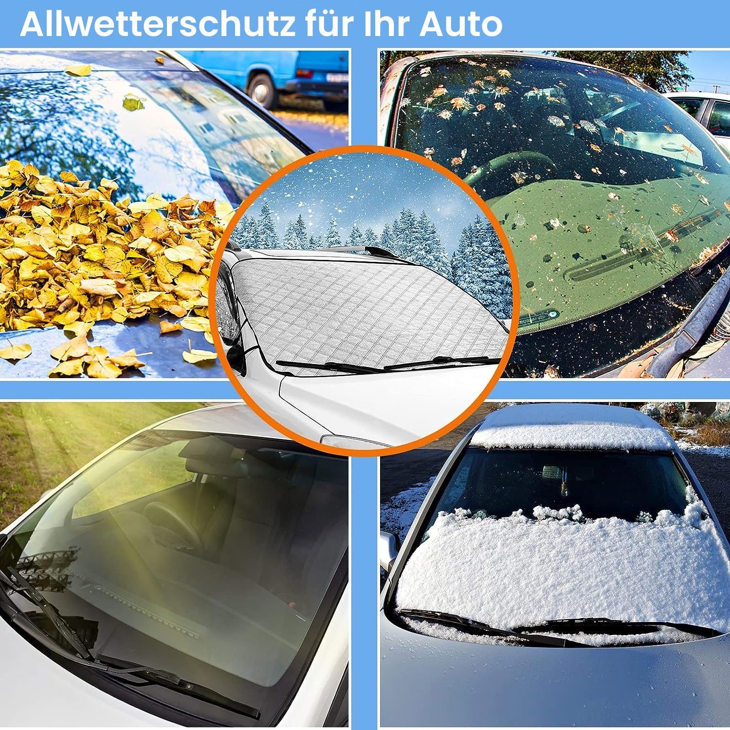 TOPMELON Autosonnenschutz Sonnenschutz Abdeckung Frontscheibe Für alle Jahre