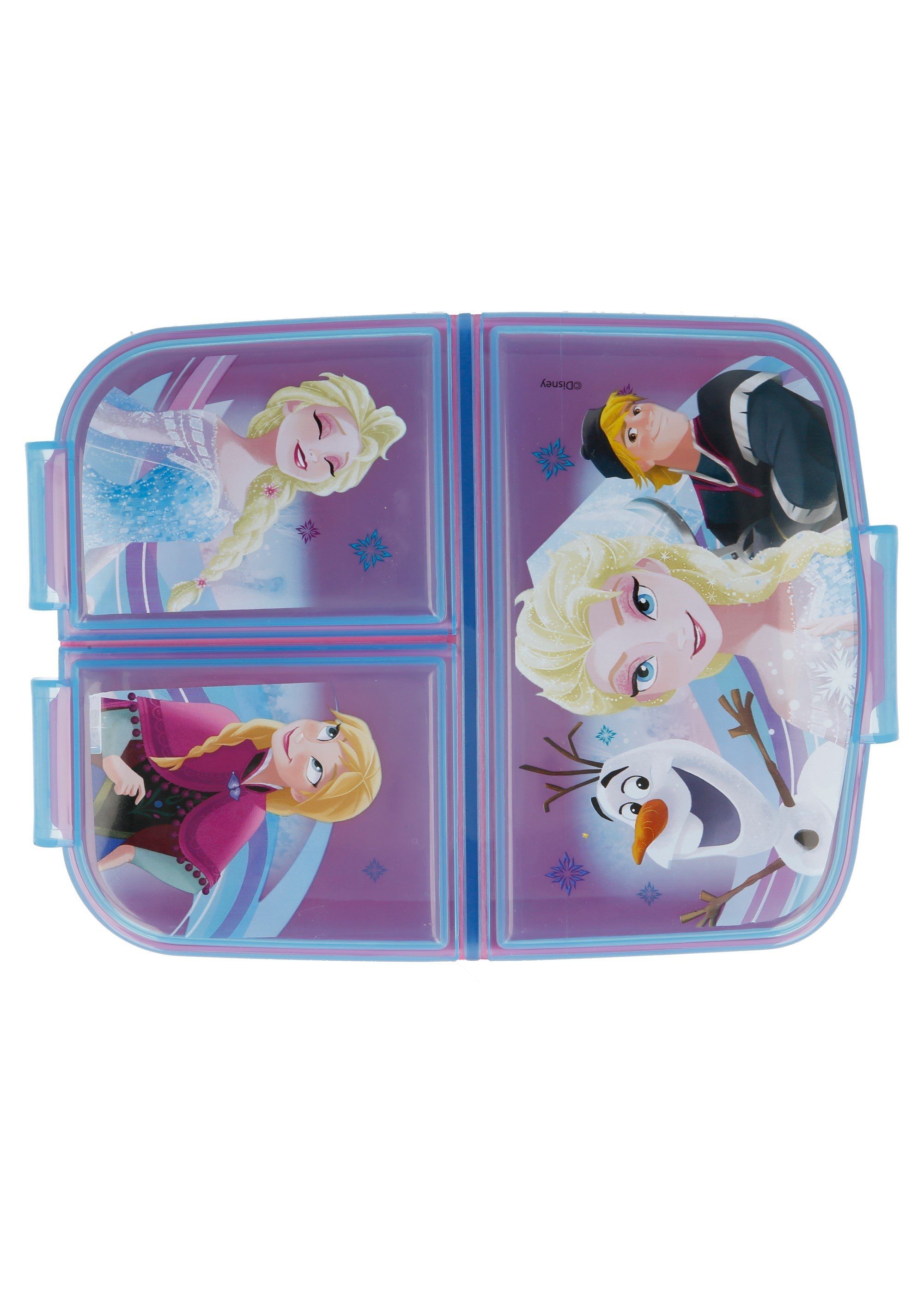 Frozen Lunchbox Brotdose Eiskönigin Elsa, Anna und Olaf, Vesperdose mit 3 Fächern, BPA-frei