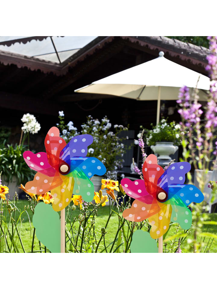 relaxdays 4 x Windrad in Bunt - (B)18 x (H)38,5 x (T)9 cm günstig kaufen onesize