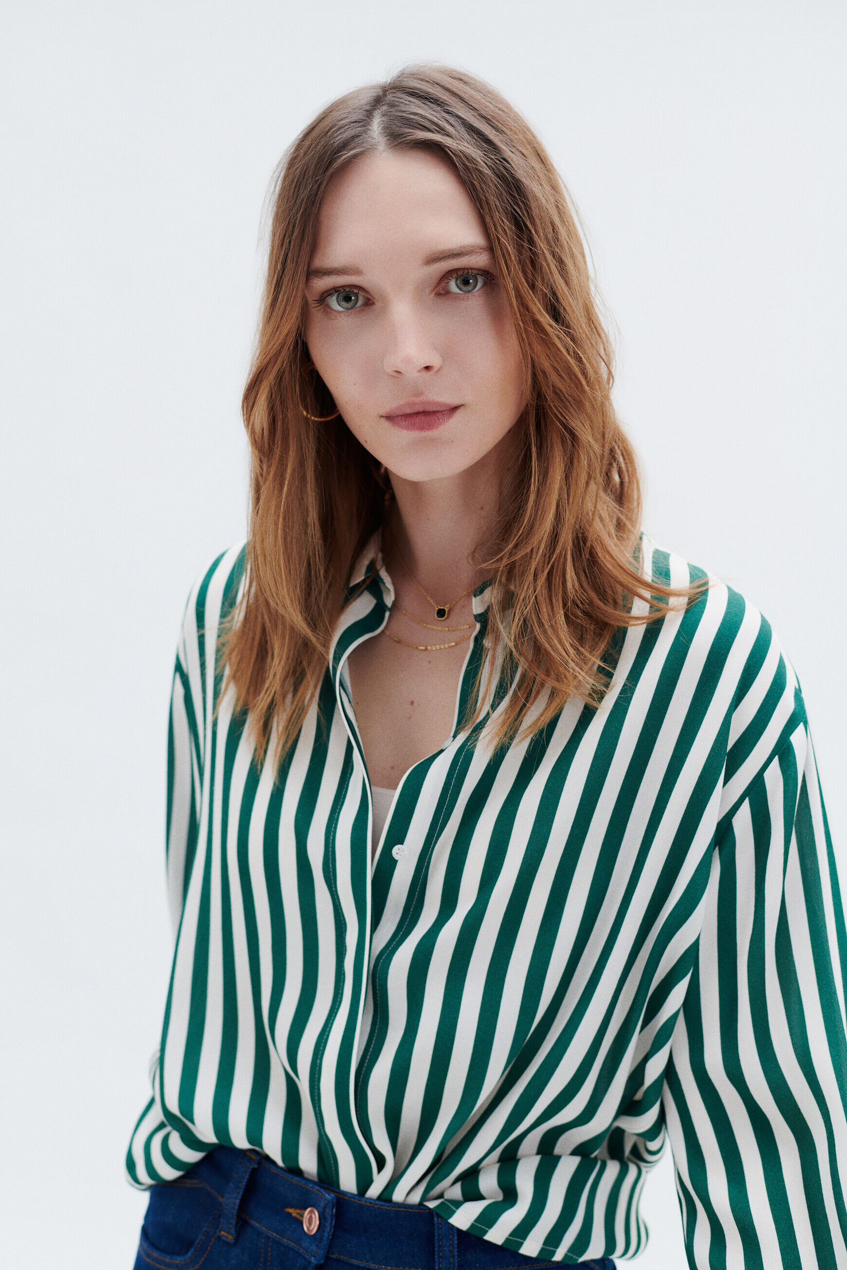 Chemise caby vert fonce femme