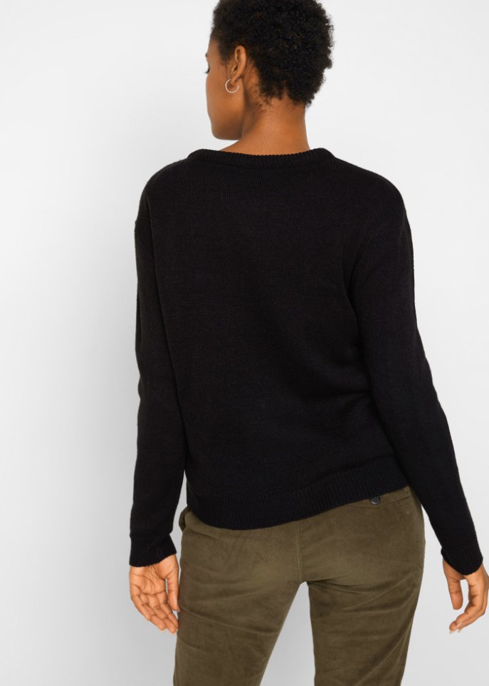 Strick-Pullover mit Rundhals-Ausschnitt