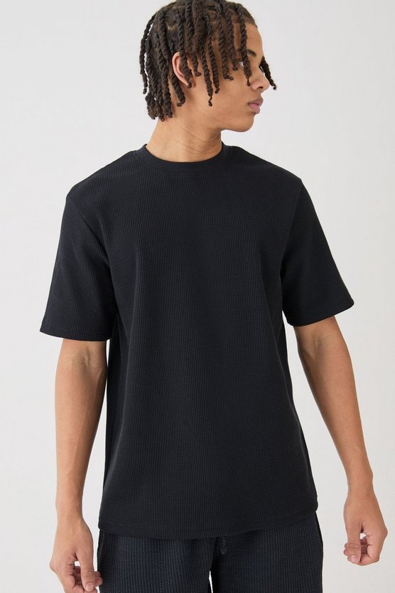 T-Shirt in Waffeloptik