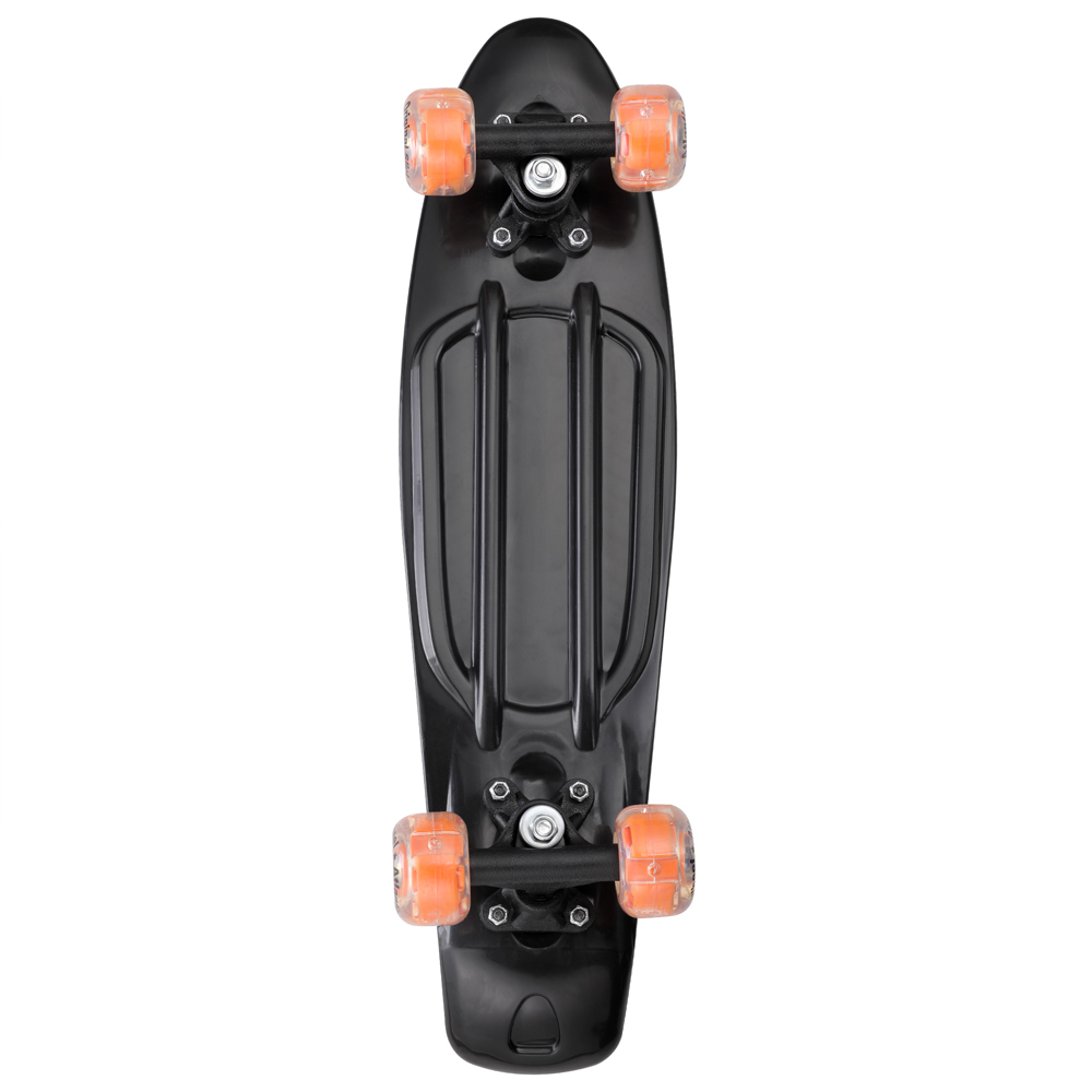 Casaria Spielwerk® Retro Skateboard Schwarz/Orange mit LED