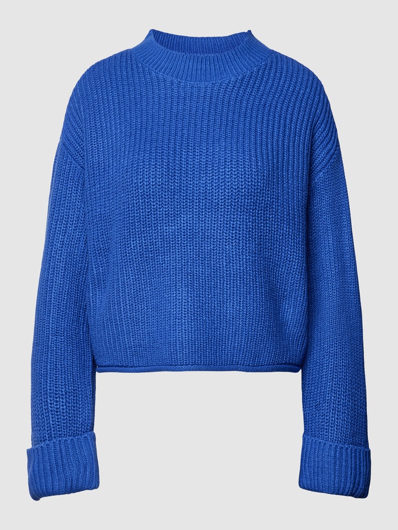 Strickpullover mit Rundhalsausschnitt Modell 'SAYLA' in royalblau