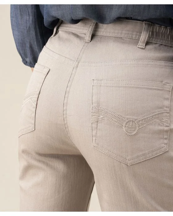 Pantalon stretch en toile, 3 statures.
