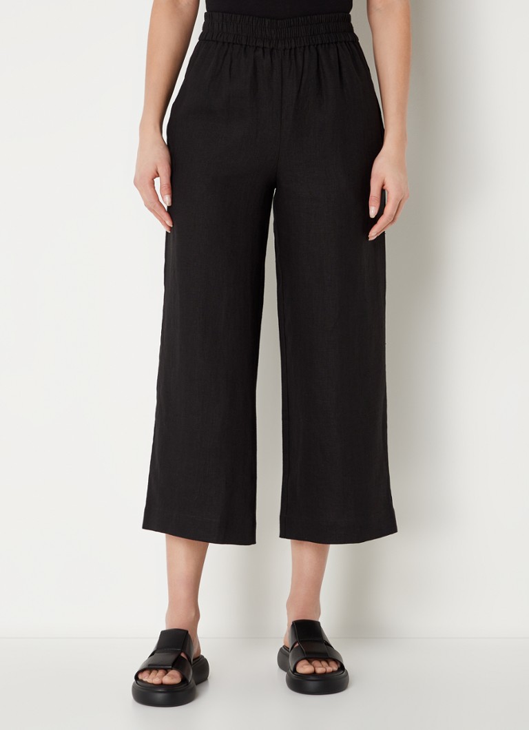 Whistles Høy midje rett passform cropped bukser laget av lin