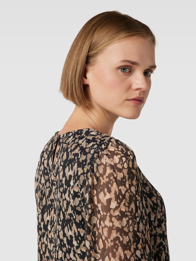 Bluse mit Rundhalsausschnitt Modell 'FALIA' in schwarz