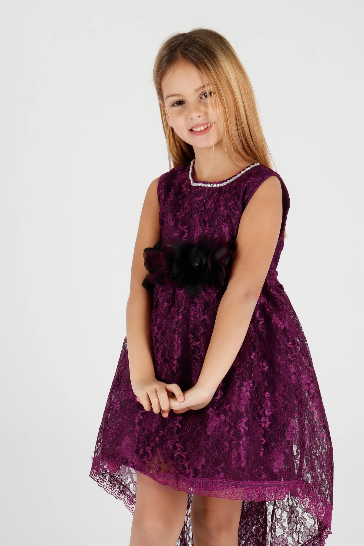 AHENGİM  Mädchen-Abendkleid mit Spitze, Ak2208