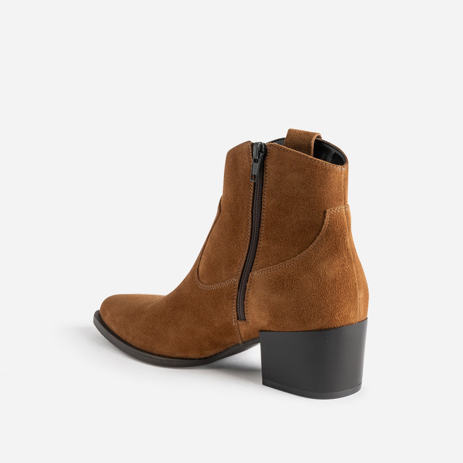 Boots Western TEXTO cognac cuir velours
