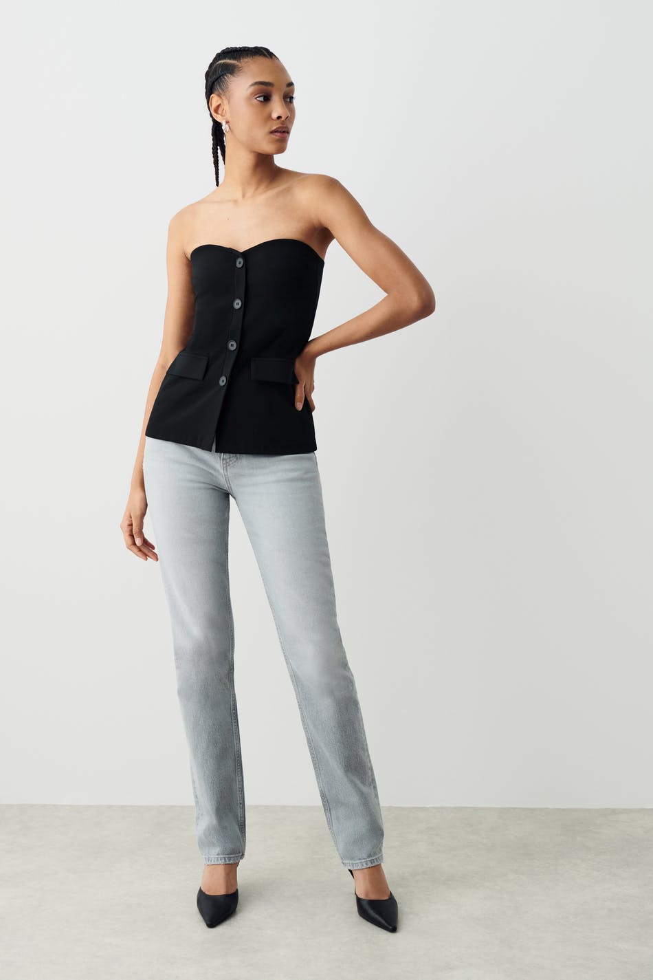 Tailored jersey bandeau