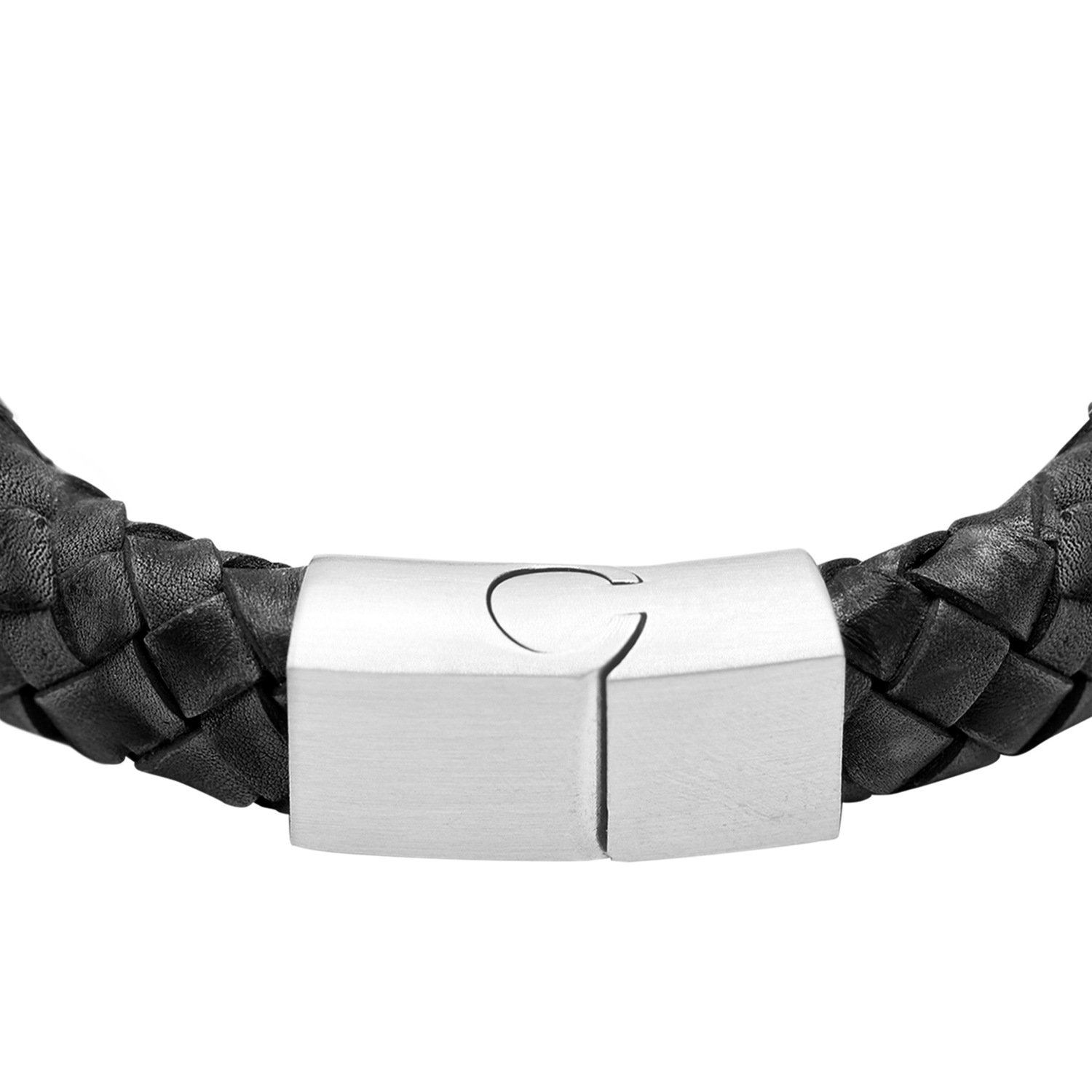 Heideman Enno black leather bracelet
