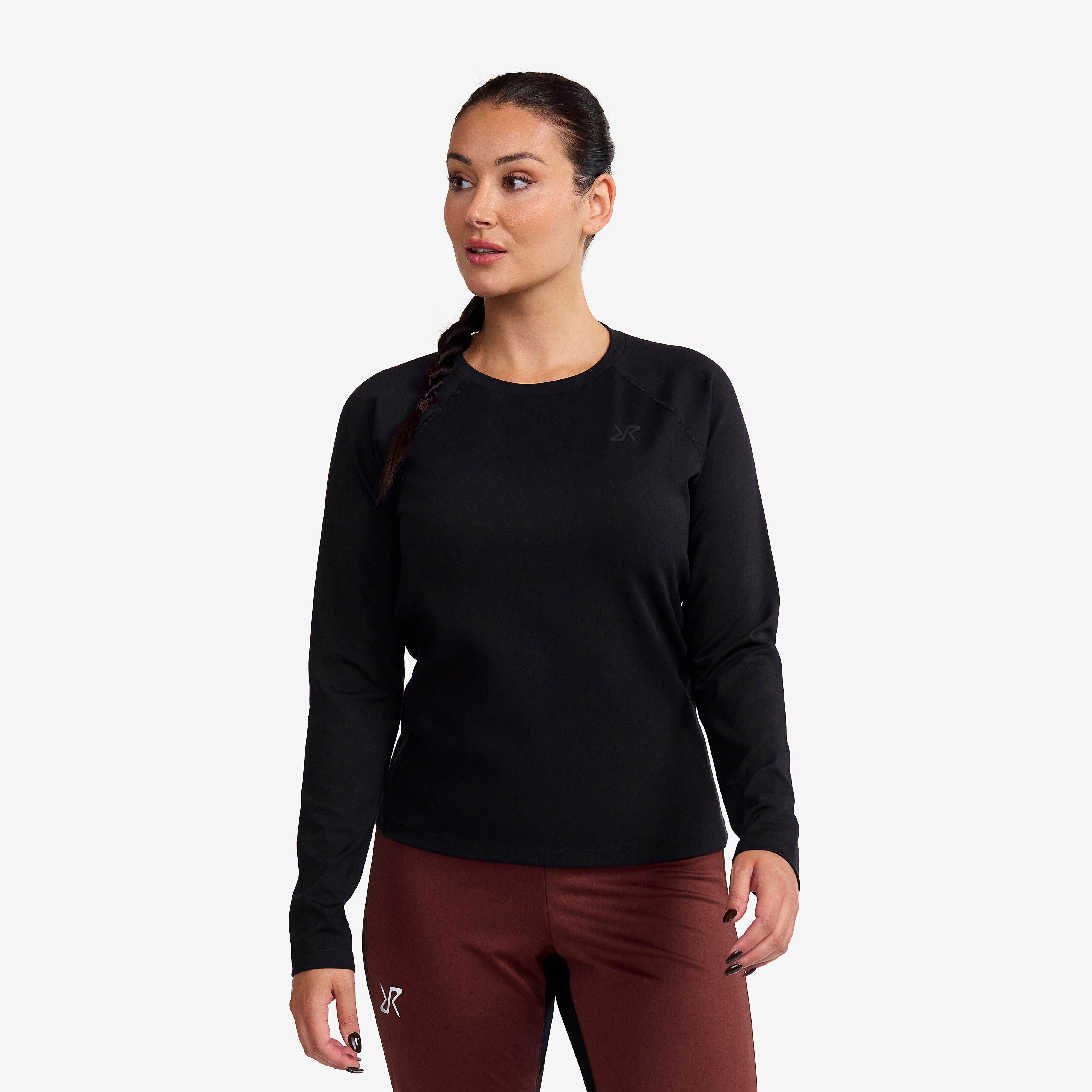 Prep Crew Neck Top Femme Black