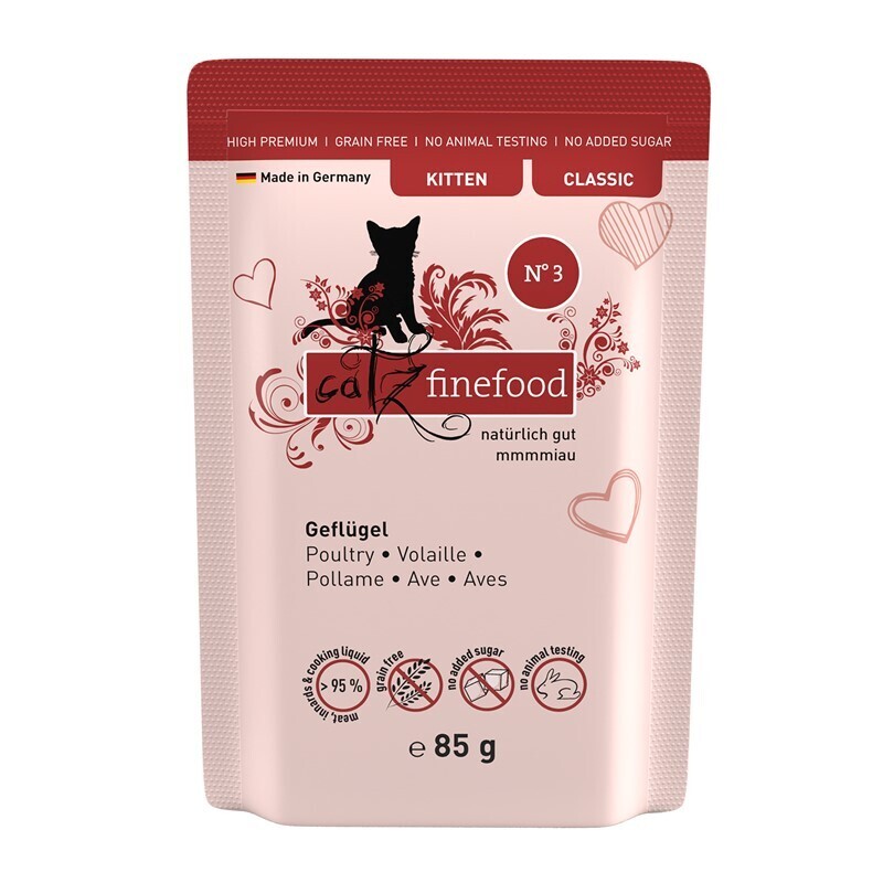 Catz finefood Nassfutter Catz finefood Classic Kitten 16x85g No. 3 Geflügel