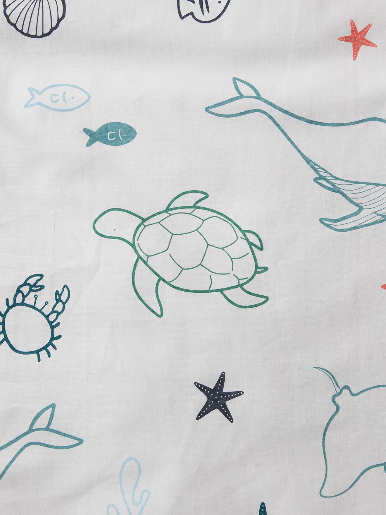 Vertbaudet Kinder Bettwäsche-Set MEERESTIEFE Oeko-Tex - wollweiß/aquamarin