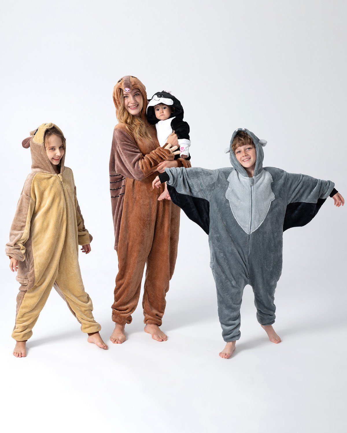 Corimori Jumpsuit Flauschiges Murmeltier-Kostüm für Kinder (2-tlg) mit Haarreif, Karneval, Fasching, Onesie, Mädchen, Jungen