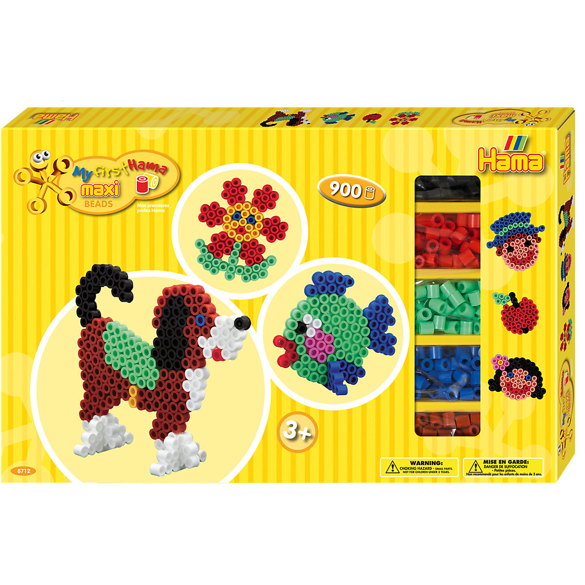 HAMA 8712 Geschenkset gelb, 900 maxi-Perlen & Zubehör