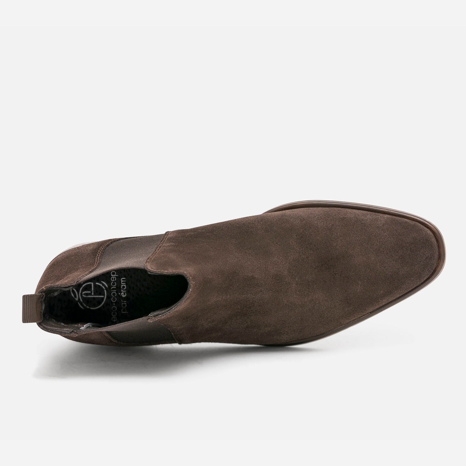Chelsea boots marron éco-conçu en cuir velours