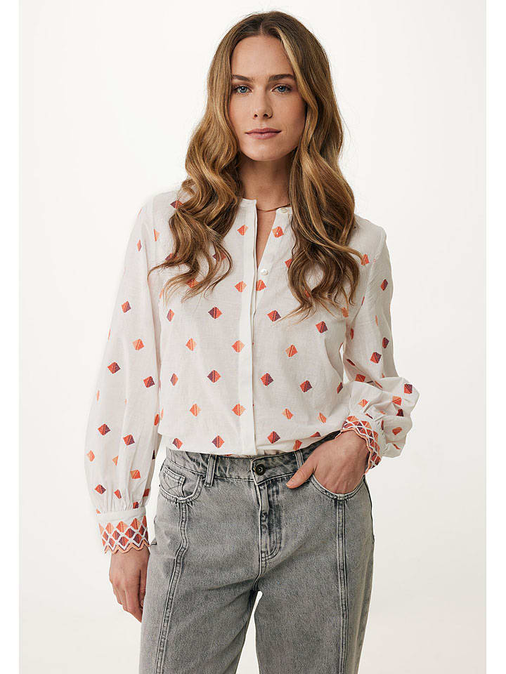 Mexx Bluse in Weiß/ Orange günstig kaufen