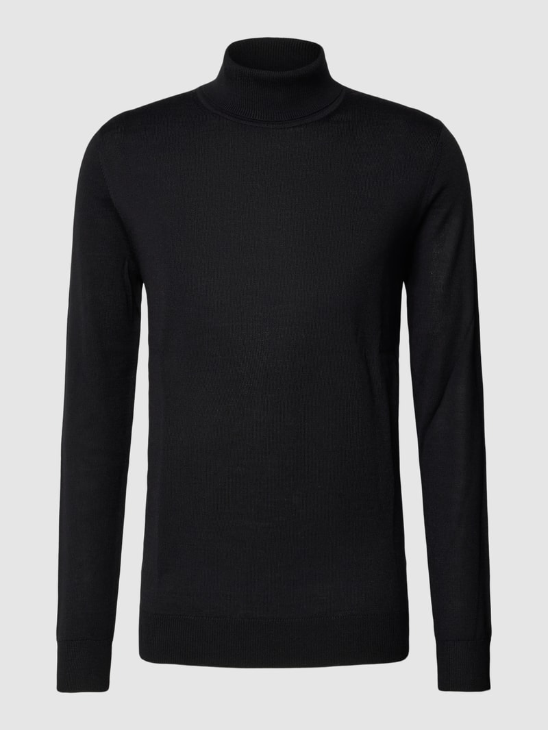 Pullover mit Stehkragen in schwarz