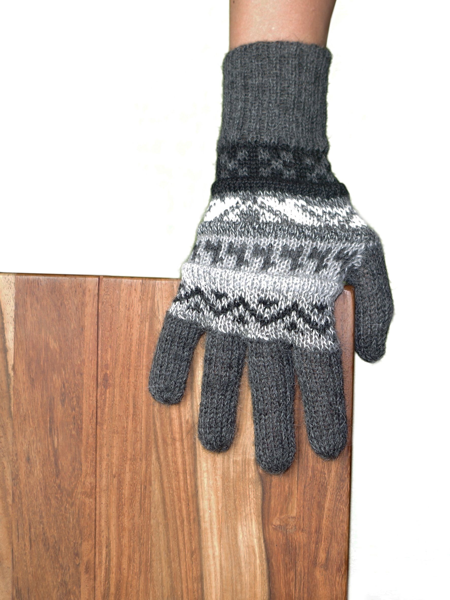 Posh Gear Strickhandschuhe Guantilissi Alpaka Fingerhandschuhe aus 100% Alpakawolle