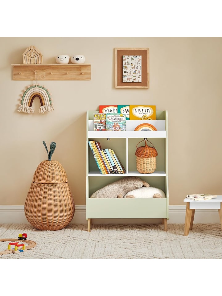 SoBuy Kinderregal in Weiß und Grün - (B)60 x (H)89 x (T)36cm günstig kaufen onesize