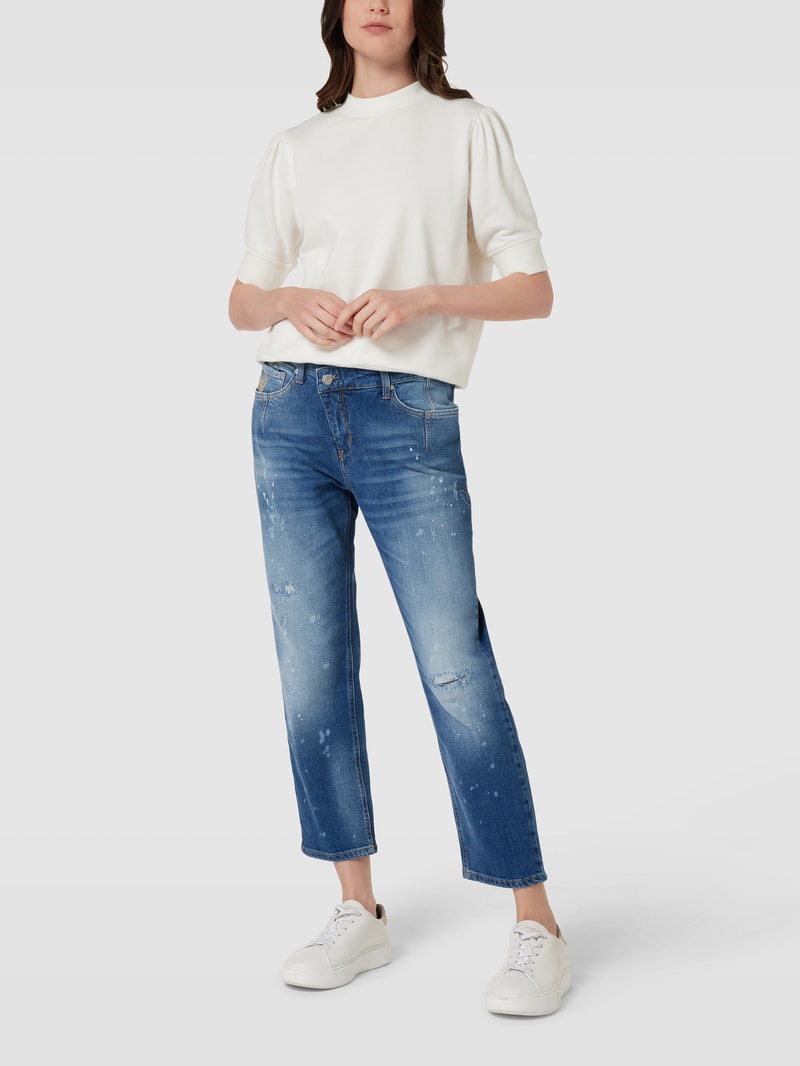 Jeans im Used-Look Modell CRISSCROSS STAR in blau