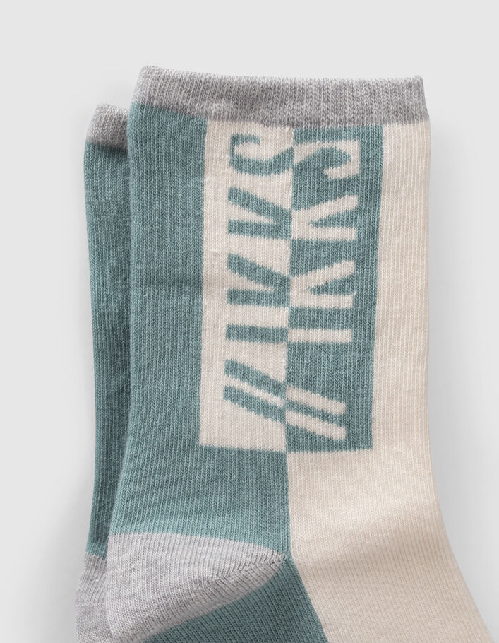 Chaussettes vertes, grises, noires garçon