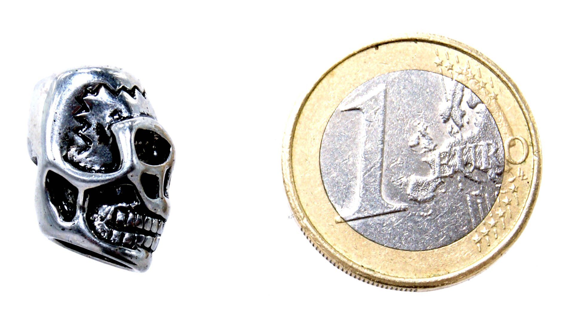 Kiss of Leather Bartbürste Bartperle Totenkopf Skull Haarperle Edelstahl Bartschmuck 6 mm
