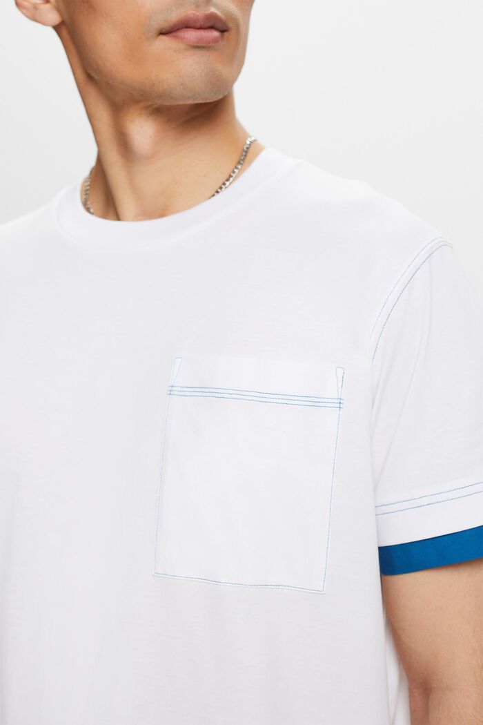 Rundhals-T-Shirt im Lagenlook, 100 % Baumwolle