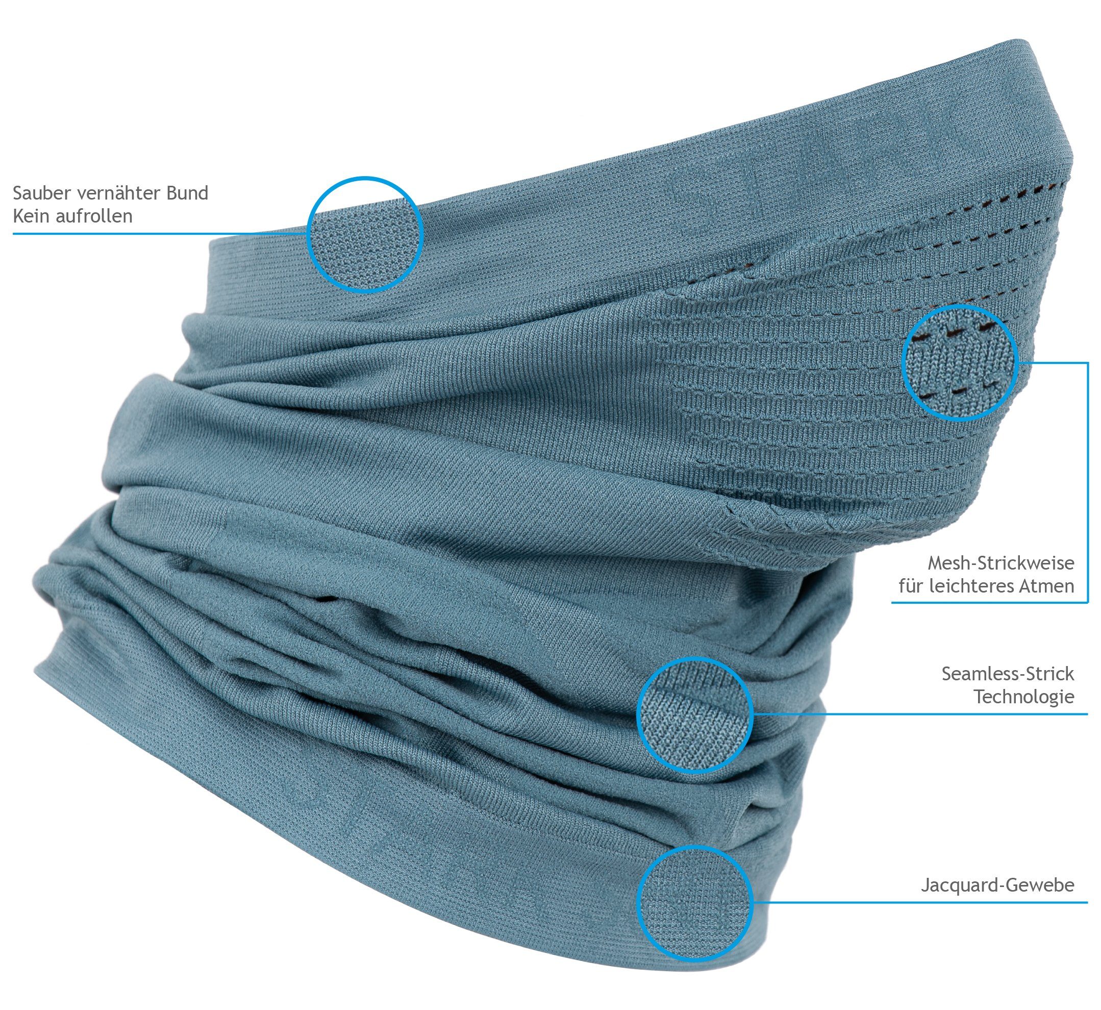 Stark Soul® Multifunktionstuch Multifunktions Halstuch -BREATH- Seamless Neckwarmer, Facemask
