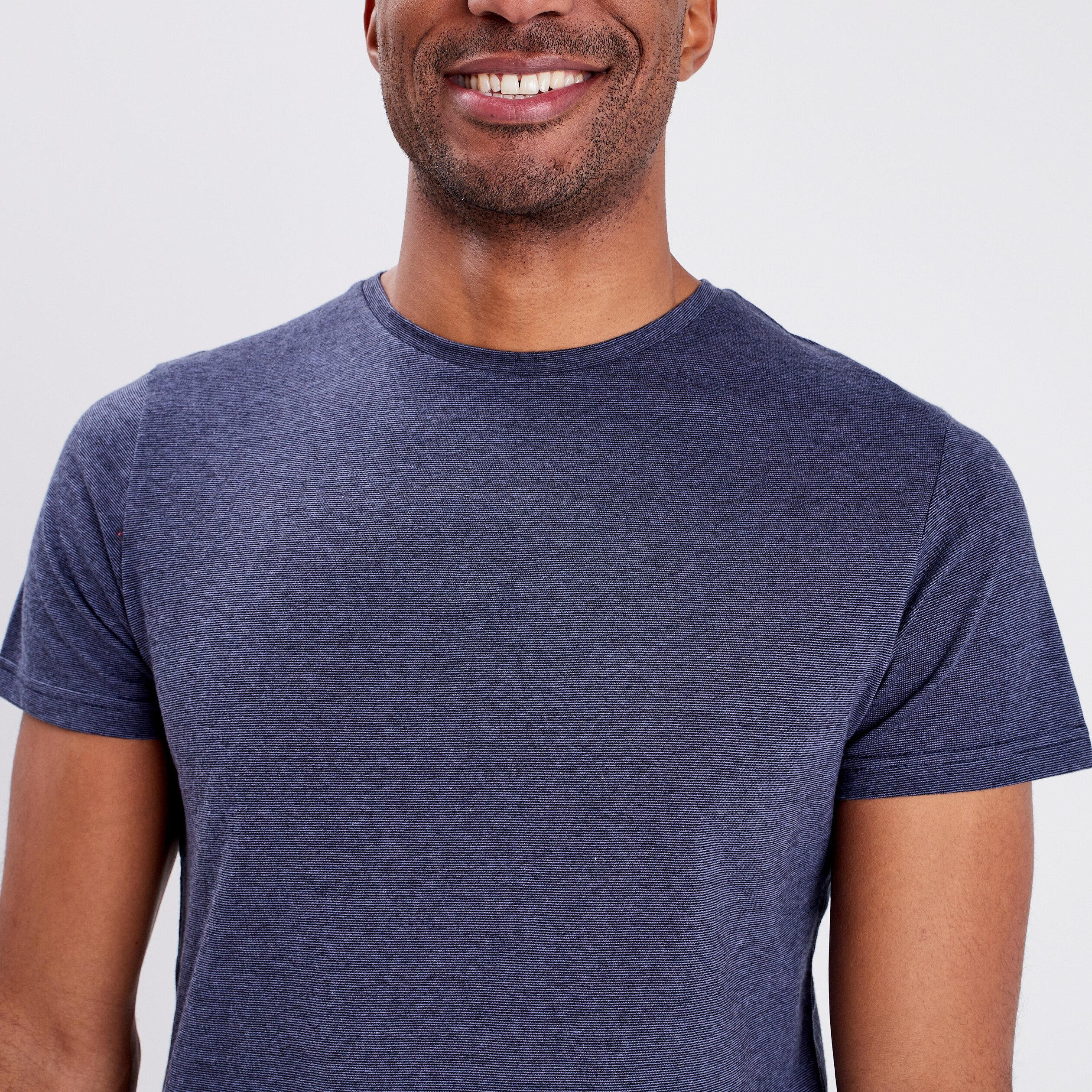 T-shirt coton manches courtes bleu marine homme | La Halle