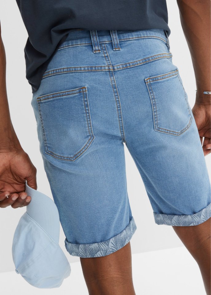 Stretch-Jeans-Bermuda, Regular Fit