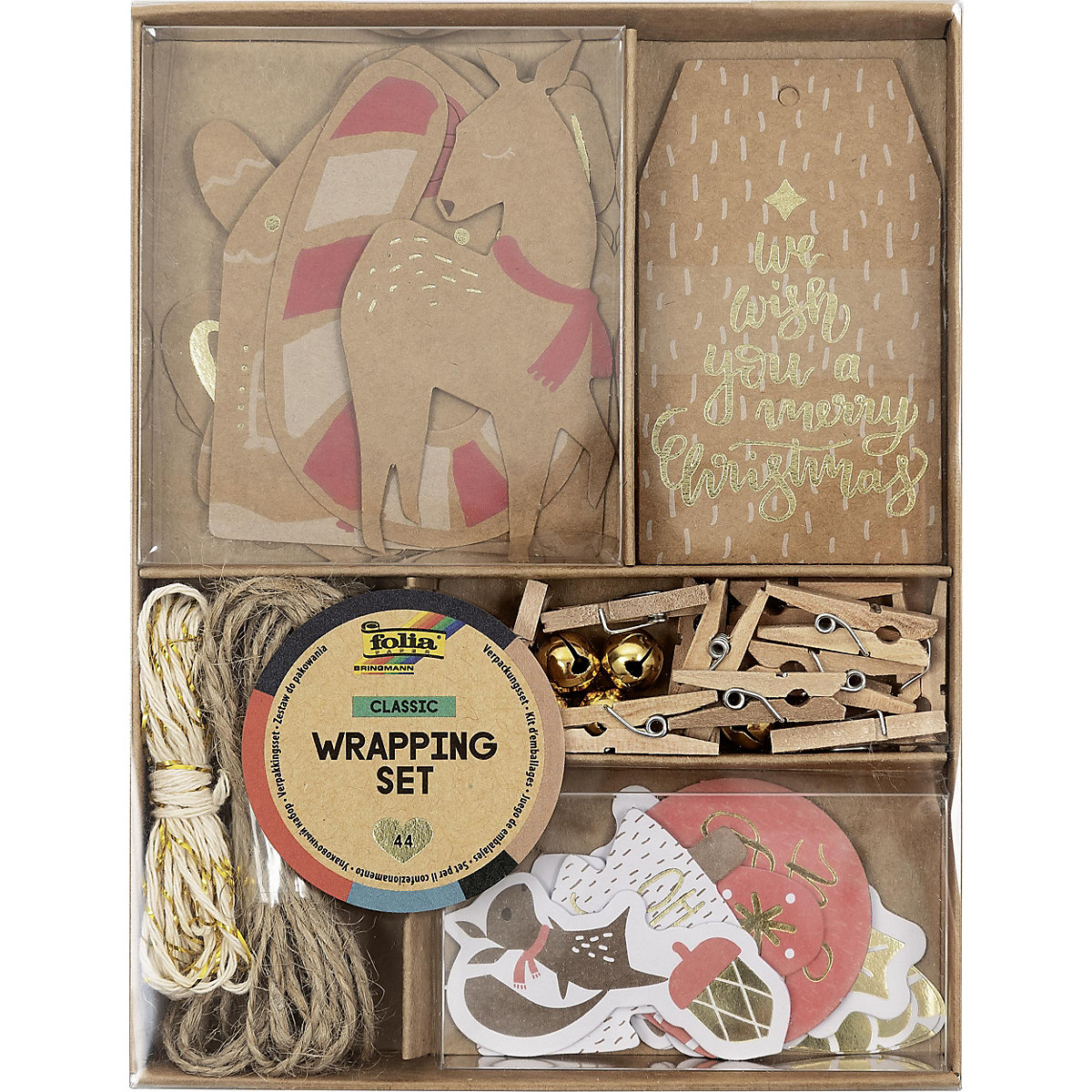 Verpackungs-Set MERRY CHRISTMAS, 44-teilig