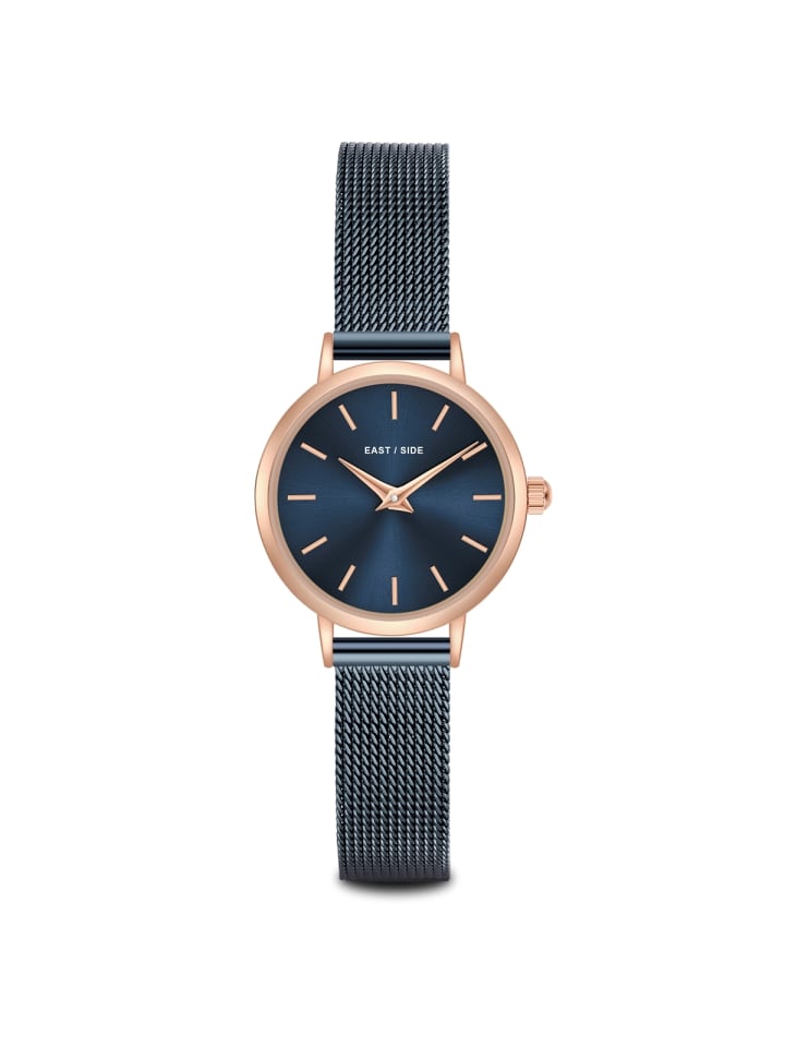 Eastside NY Damen Quarzuhr roségold Edelstahl blau in blau günstig kaufen 19 cm