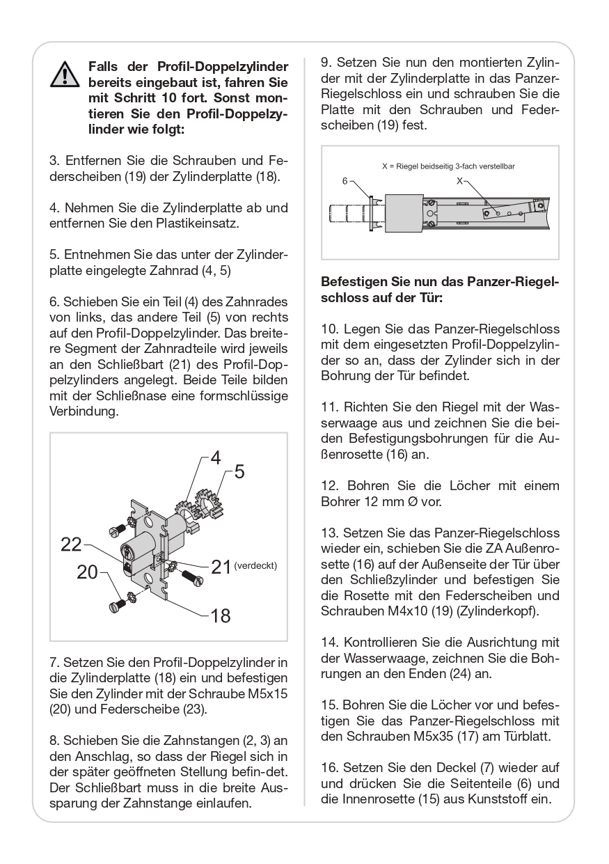 Basi BASI Panzer-Riegelschloss PR 900 Weiß