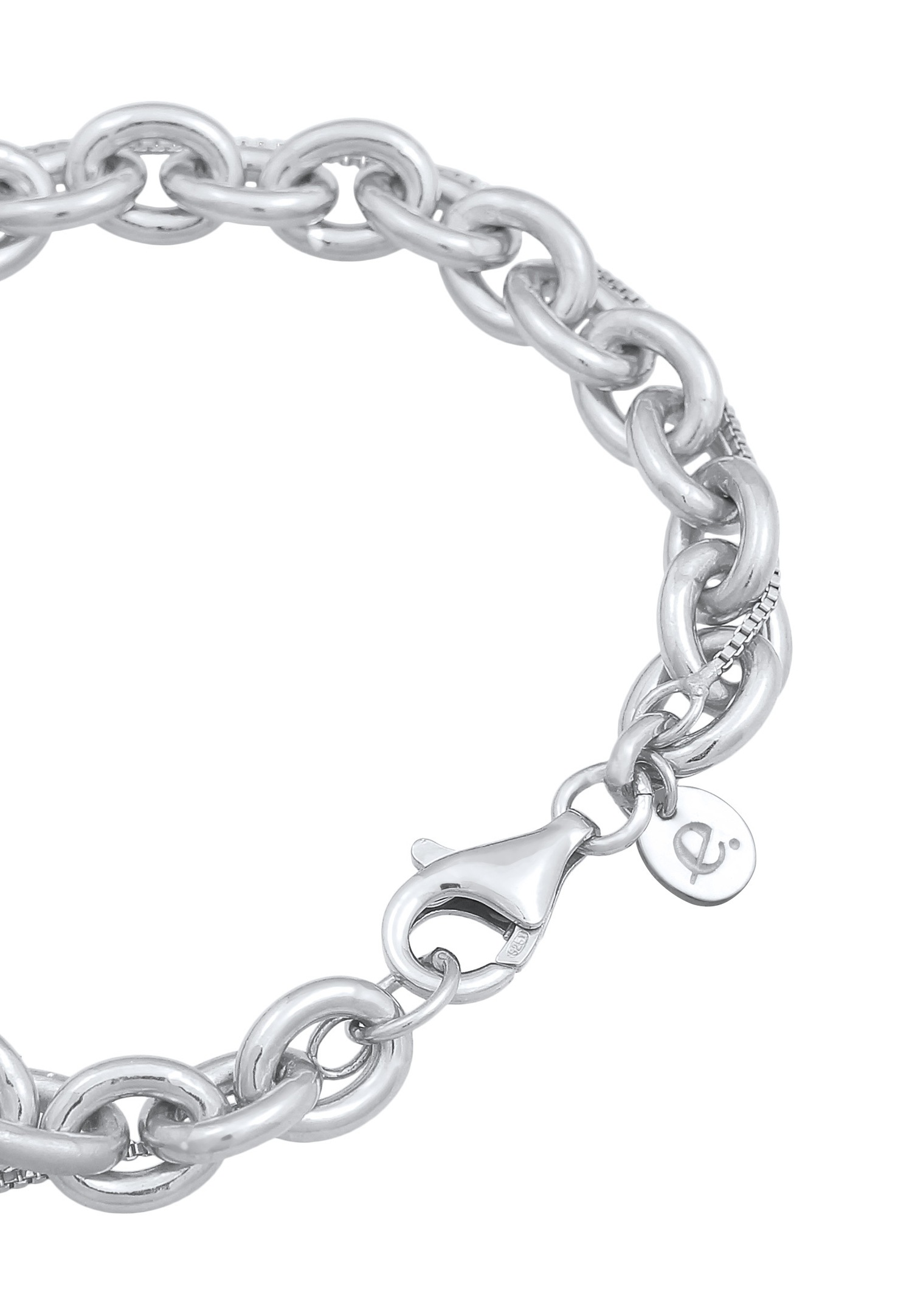 Elli PREMIUM Women's Large Venetian Diaper in Rhodium-Plated 925 Sterling Silver