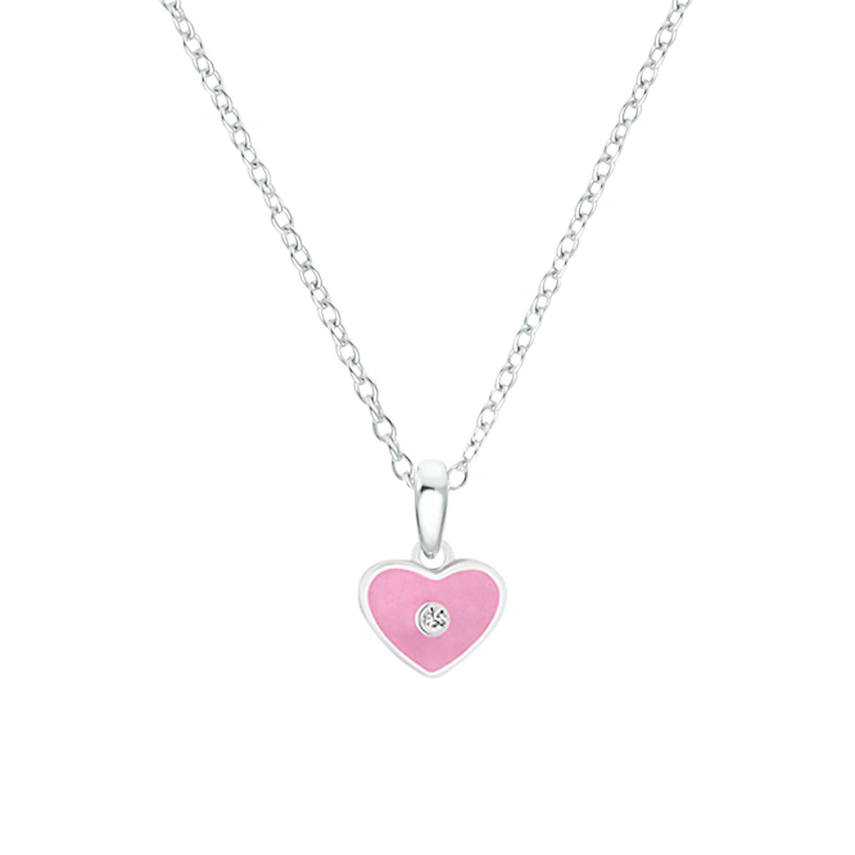 Kette mit Anhänger für Mädchen, 925 Sterling Silber, Zirkonia synth. | Herz Halsketten für Mädchen