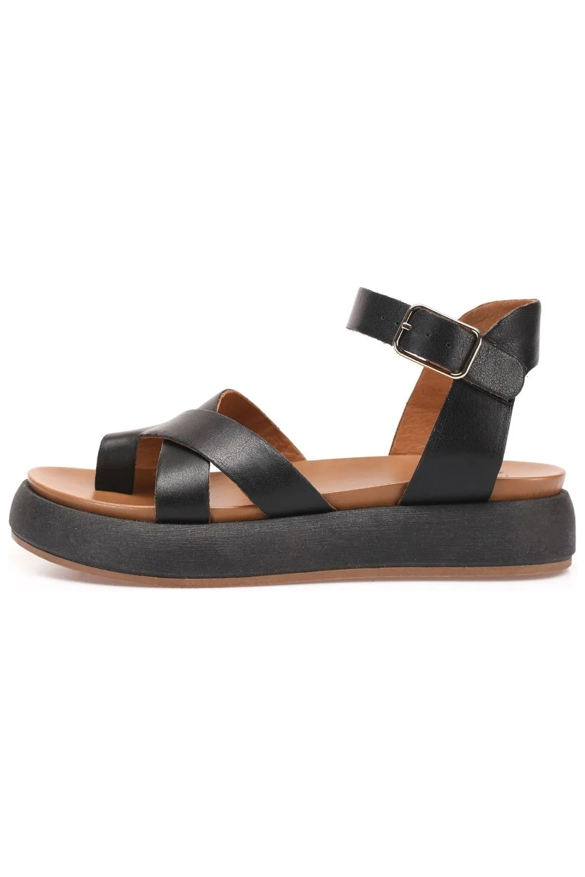 INUOVO  Sandalette - Schwarz - Flacher Absatz