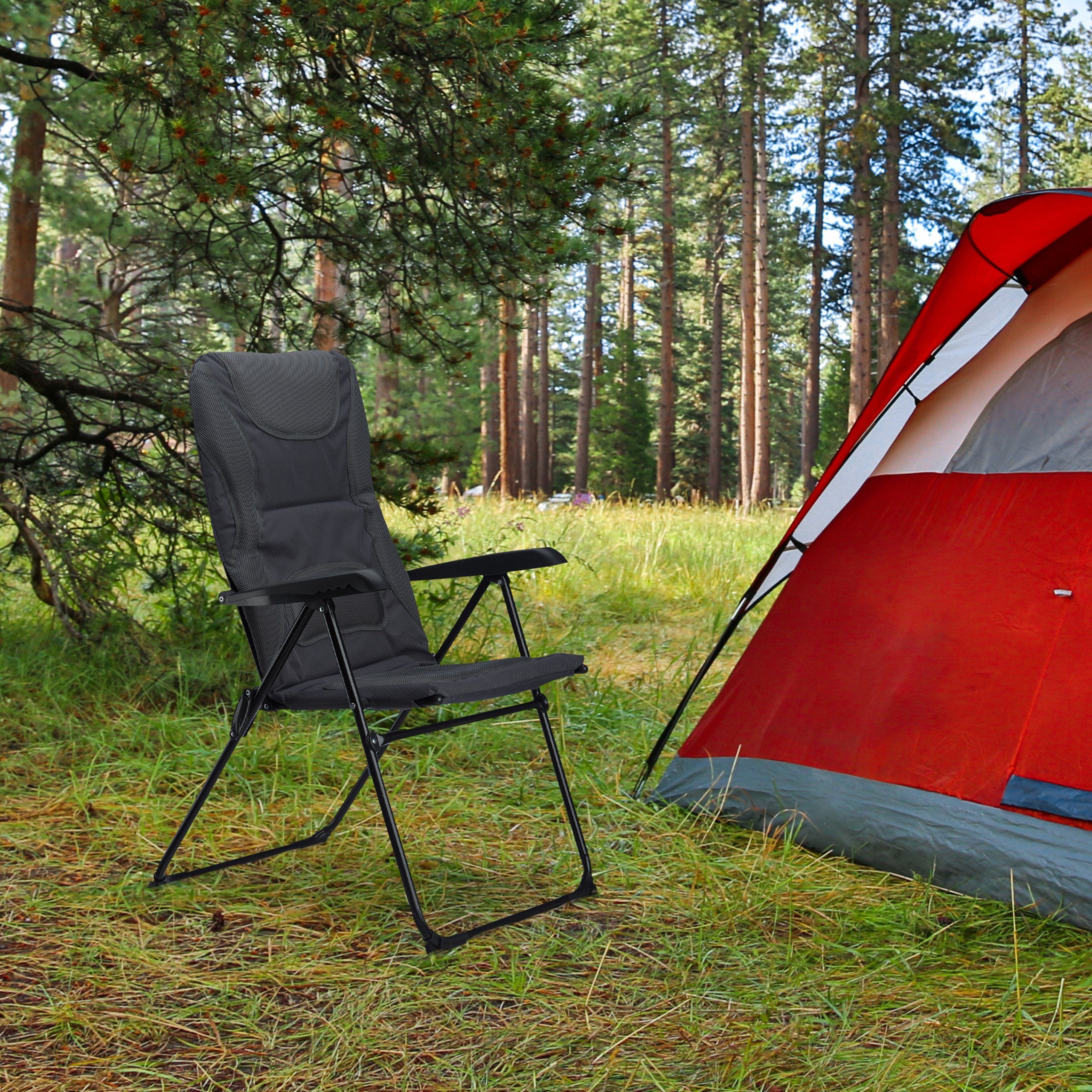 relaxdays Campingstuhl 2 x Campingstuhl gepolstert