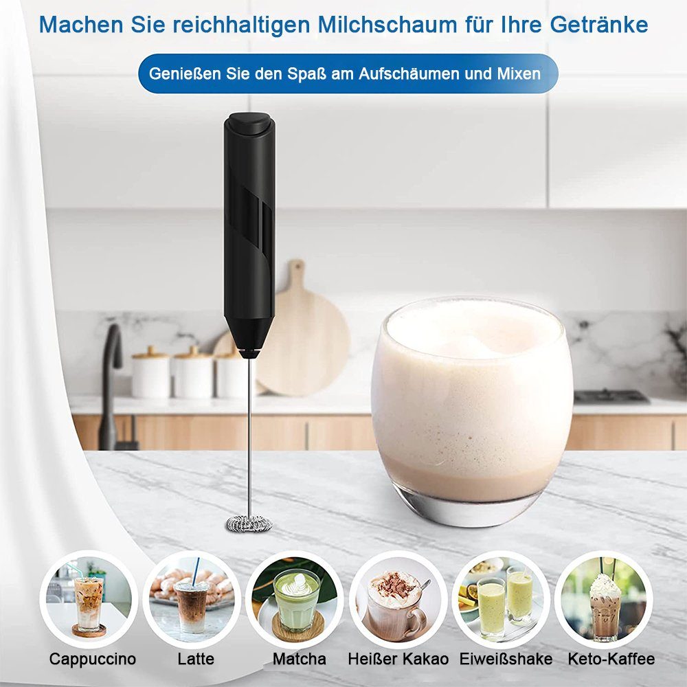 zggzerg Milchaufschäumer Milchaufschäumer Handheld für heiße Schokolade, Frappe, Latte