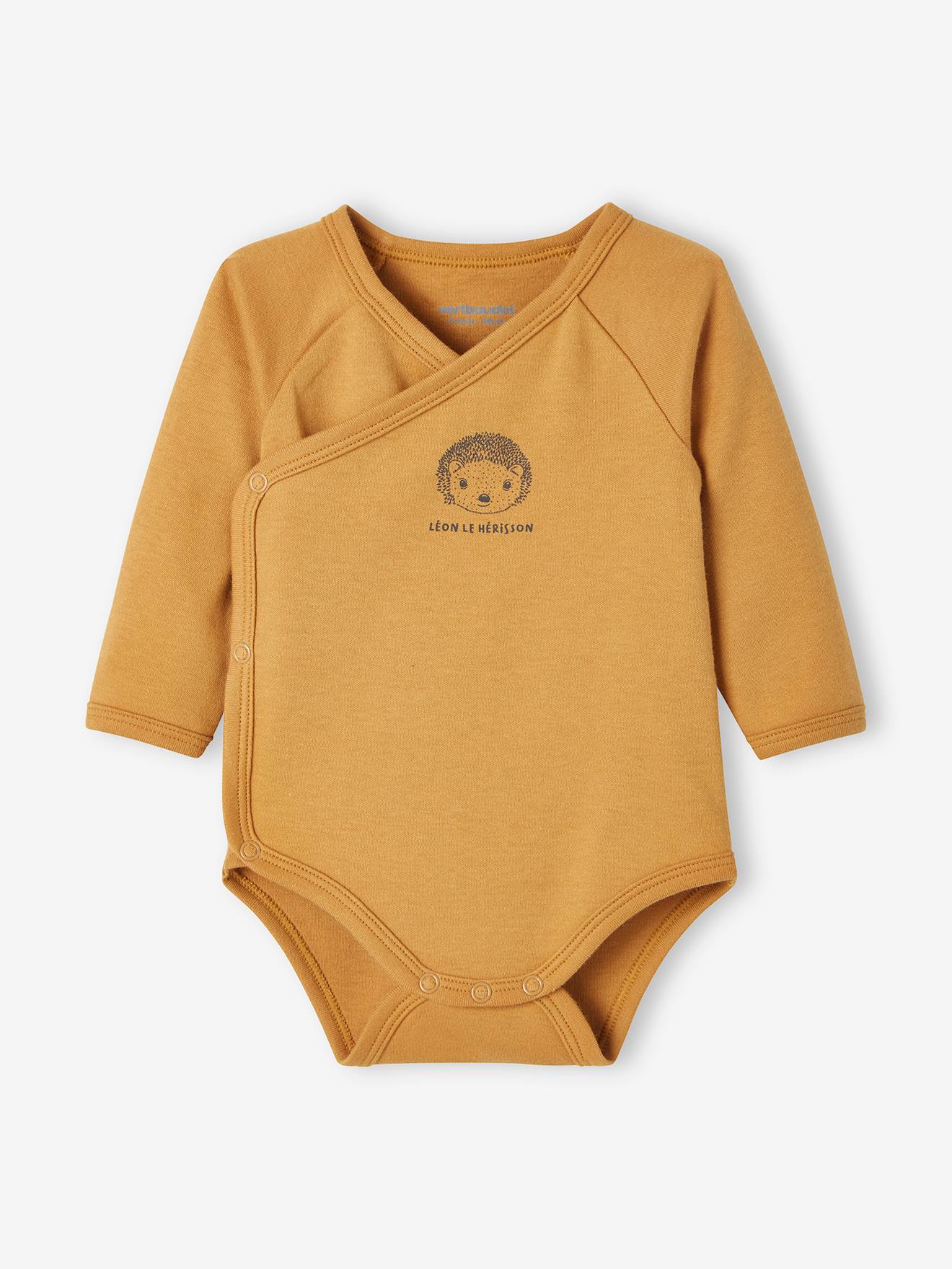 Lot de 5 bodies manches longues bébé ouverture naissance lot cannelle